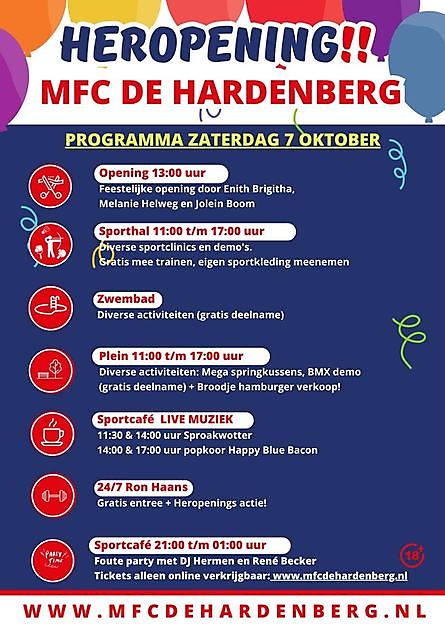 Programma zaterdag 7 oktober - MFC De Hardenberg Finsterwolde