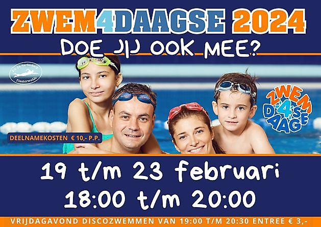 Zwem4daagse van start op 19 februari MFC De Hardenberg Finsterwolde