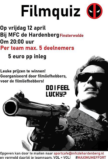 Exclusieve FILMQUIZ 12 april MFC De Hardenberg Finsterwolde