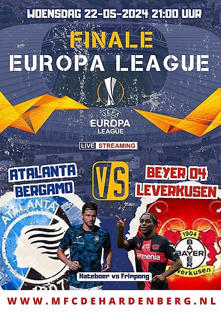 Hateboer met Atalanta finale Europa League LIVE op GROOT scherm - MFC De Hardenberg Finsterwolde