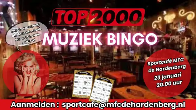 Top2000 Musik-Bingo MFC De Hardenberg Finsterwolde